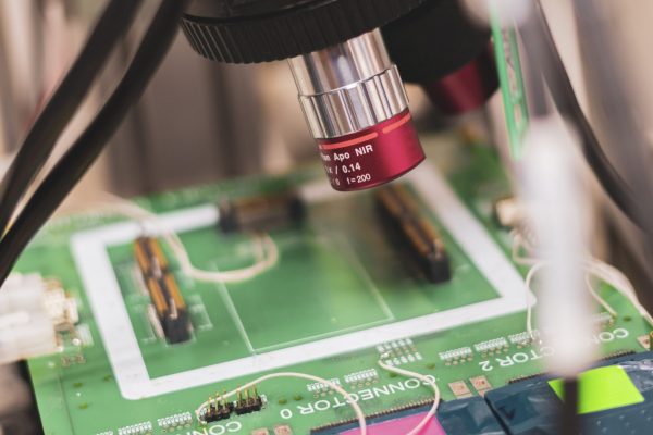 scientific nano microscope or magnifyer close up b